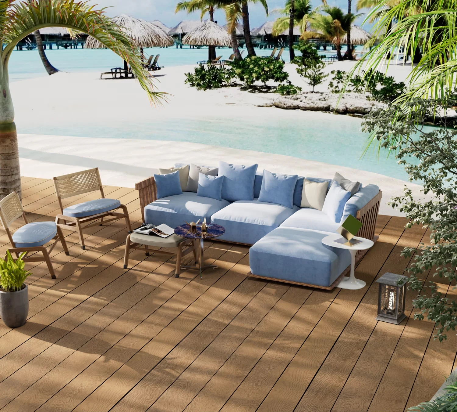 Regalboard decking in a lakeside hospitality setting