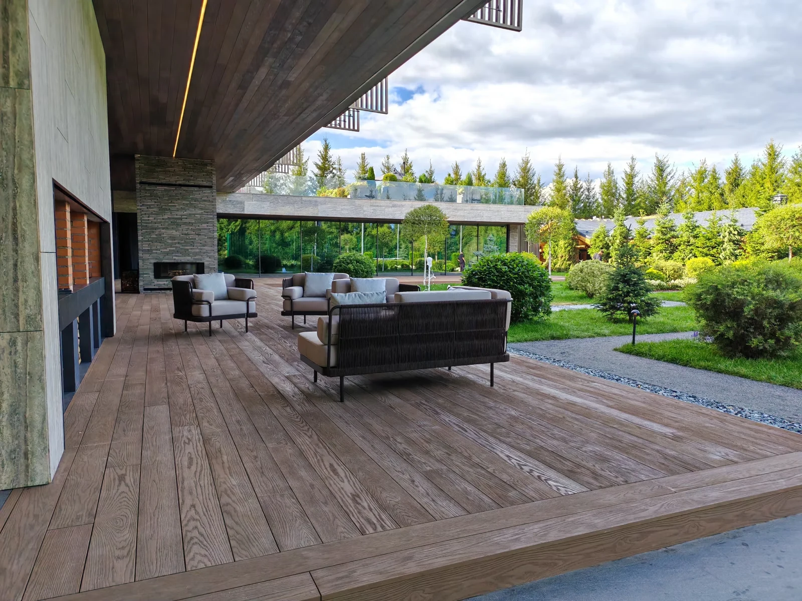 Regalboard decking in a landscaped residential project