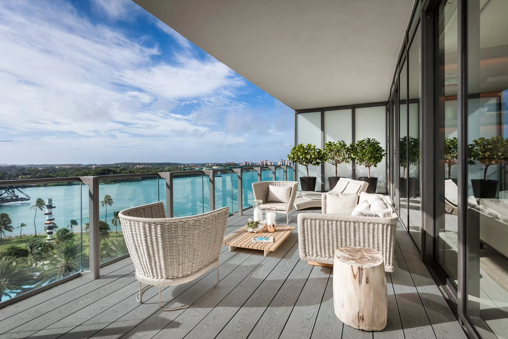 Regalboard grey composite decking on a modern coastal terrace
