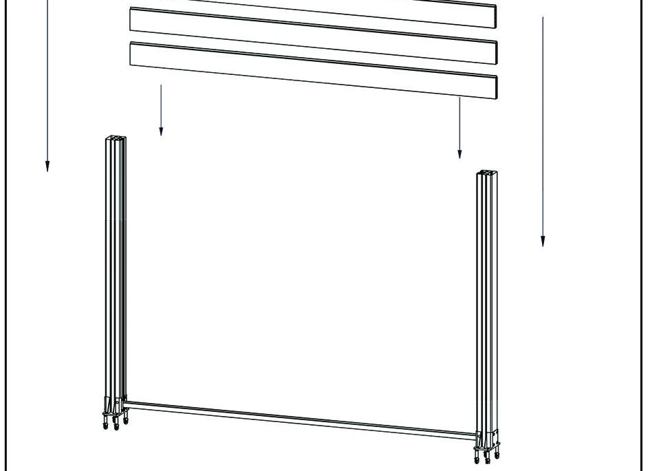 Diagram showing WPC fence boards stacked between posts